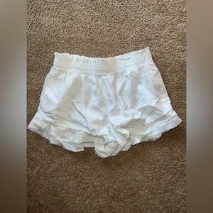 Aerie Ruffle Linen Shorts